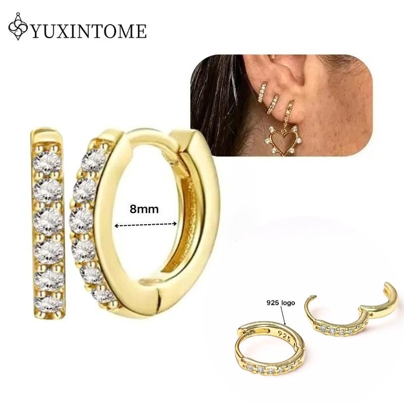 Dames 925 Zilveren Oorstekers Kristal Zirconia Waterdruppels Stud Hoops Goud Huggie Oorbellen Premium Luxe Feest Sieraden