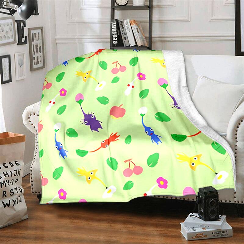 1 manta con diseño de estampado Pikmin, manta ligera para sofá, cama - Suave y cálida, regalo para todas las estaciones como Navidad, Halloween