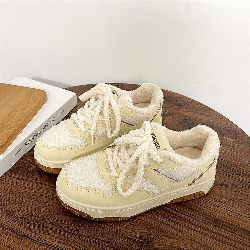 

Осенне-зимняя женская обувь хлопковая обувь женские бархатные парусиновые туфли маленькие белые туфли зимняя теплая обувь платформа студенческая доска N1225M 40