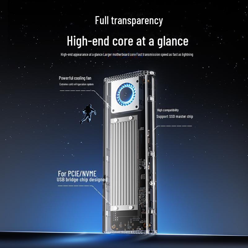 Carcasă externă Orico USB4 M.2 NVMe pentru SSD, compatibilă cu Thunderbolt 4/3 și răcire cu ventilator