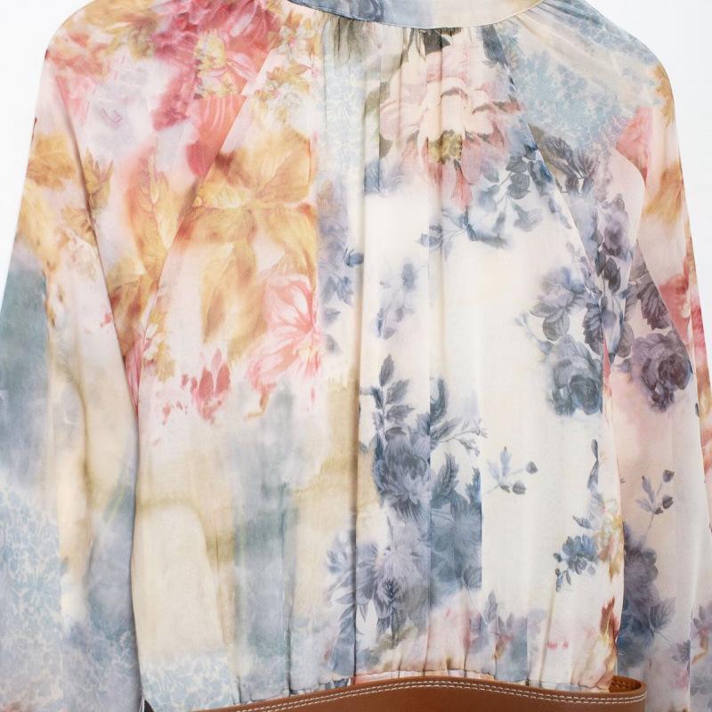 New Autumn Floral Print Belted Midi Dress for Women - European & American Style