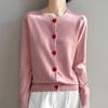 Dámský pletený kardigan s kulatým výstřihem Andy Cashmere Sweater Coat - Podzim 2025, Korejský styl