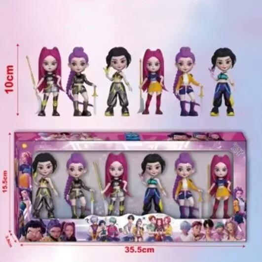 

6pcs/Set kpop Demon Hunters Figure Toy Cartoon Rumi/Mira/Zoey Action Figure PVC Desktop Decoration Model Doll Toy Fans Gift