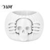 Decorative Pen Holder for Office Halloween Skull Pumpkin Holder, Gothic Pencil Cup, Spooky Autumn Desktop Decor Accessories Desk Organizer Party Home