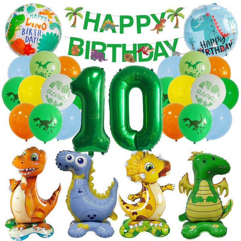 Dinosaur-themed Banner Birthday Party Decoration for Children's Birthday Party - Digital Balloon Decoration