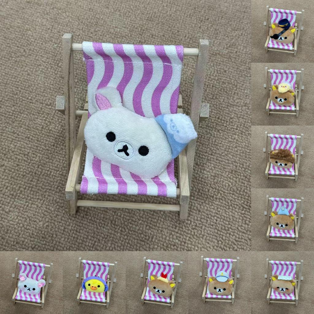 Rilakkuma Bär und kleines gelbes Küken Plüschtier Tasche Anstecknadel Schlüsselanhänger Für Kinder