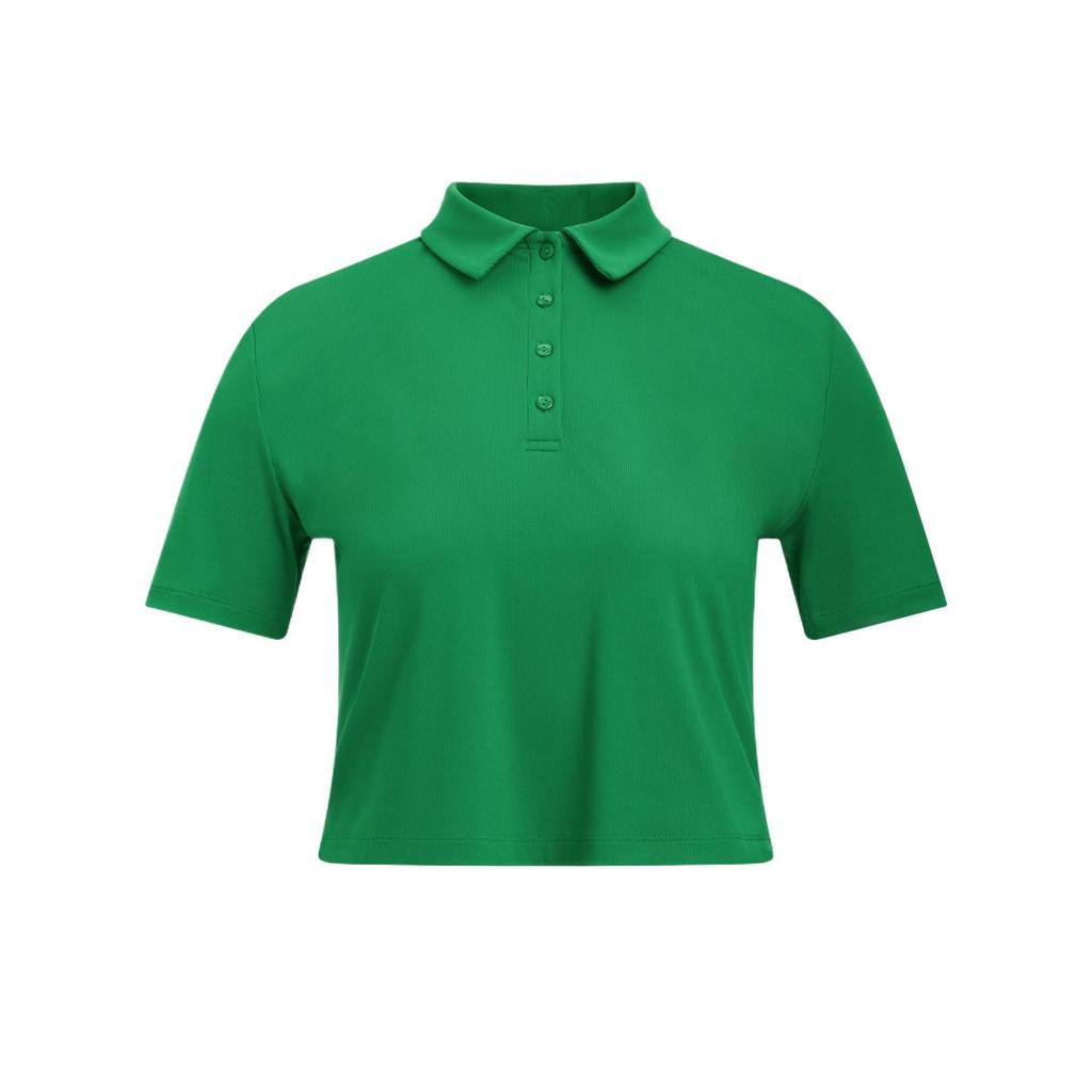 Under Armour Drive Stylish Minimalist Beautiful Trendy Short Sleeve Polo Shirt Women tops Green 1389586-305