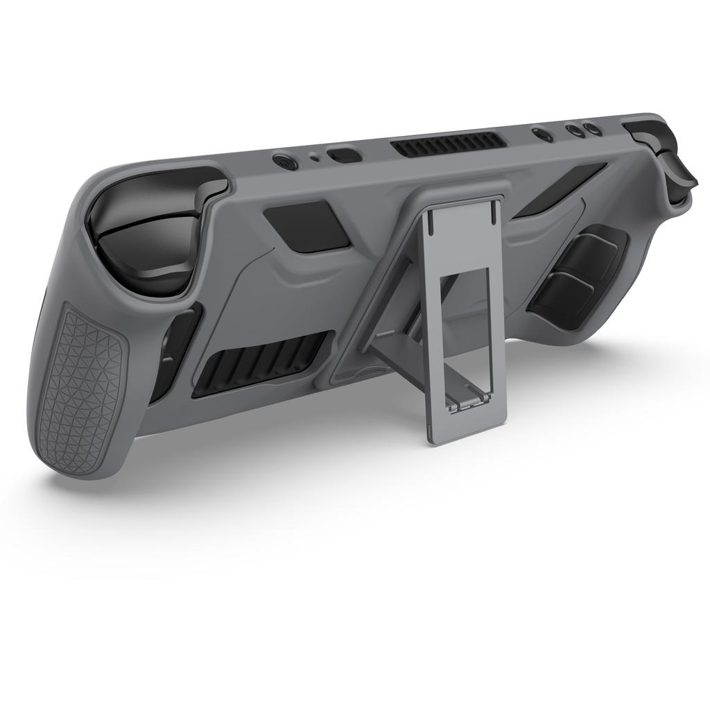 Protective Case for Steam Deck, Silicone Cover Skin Shell with Kickstand for Game Console Accessories, Shock Absorption and Scratch Resistant Design