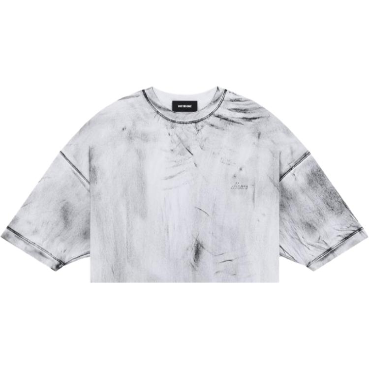 WE11DONE Ss23 Logo Print Wasch T-Shirt Unisex T-Shirts Weiß WD-TT1-23-874-U-WH