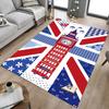 1PC Union Jack Big Ben Non-Slip Floor Carpet Compatible for Office&Living Room&Dining Room - Flat-Weave Machine- Soft & Pattern-E268