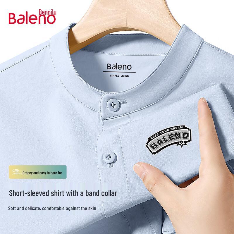 Baleno Men's Henley Collar Short Sleeve Shirt