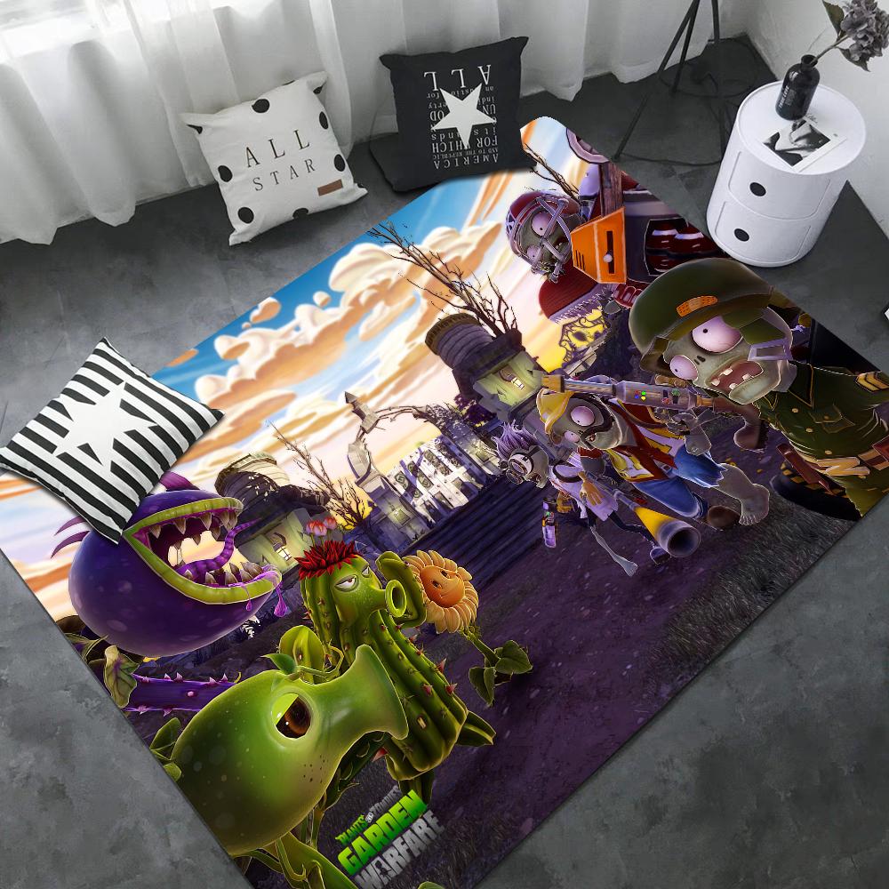 Game Plants Vs Z-Zombies Bathroom Mat Kids Room Bedroom Decoration Balcony Anti-Slip Doormat Living Room Bedside Area Rugs