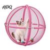 Durable Mesh Cat Running Wheel 27" Hamster Ball Outdoor Rolling Enclosure Foldable Breathable Playpen Roller with Metal Support & Carry Handle,
