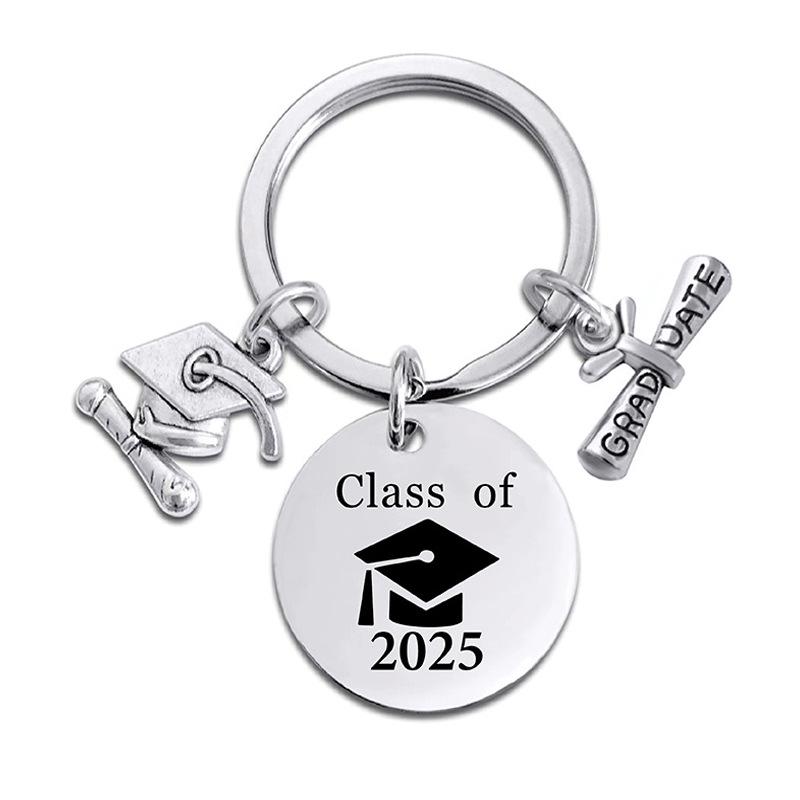 Llavero de Acero Inoxidable Graduación 2025: Regalo de Metal Grabado para Compañeros y Profesores
