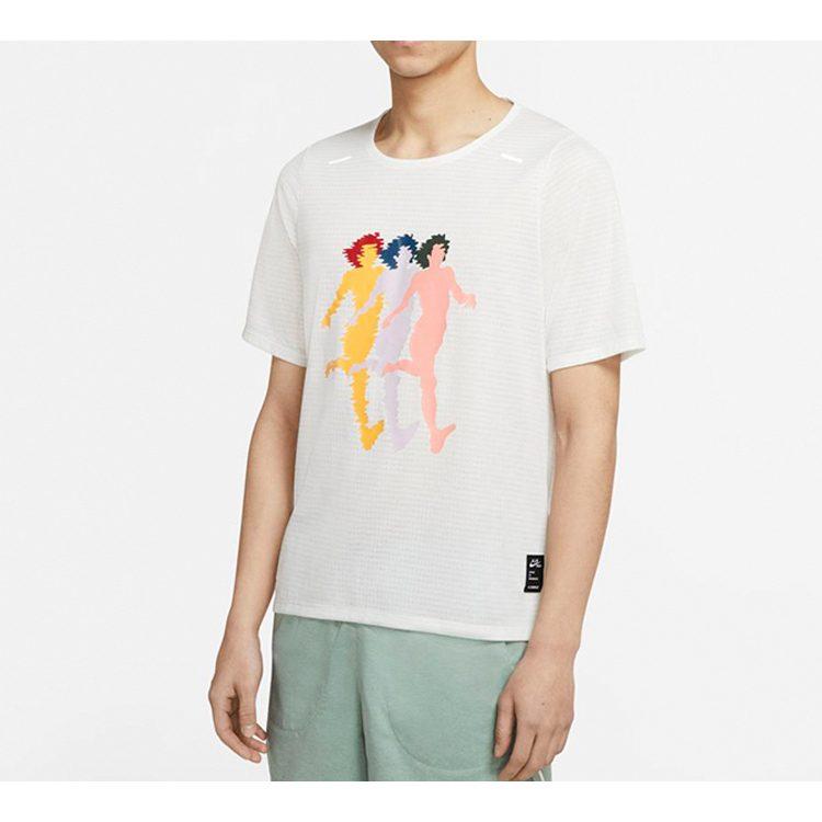 Nike T Shirts Men's White Crew Neck Moderate Straight Fit CJ5805-133