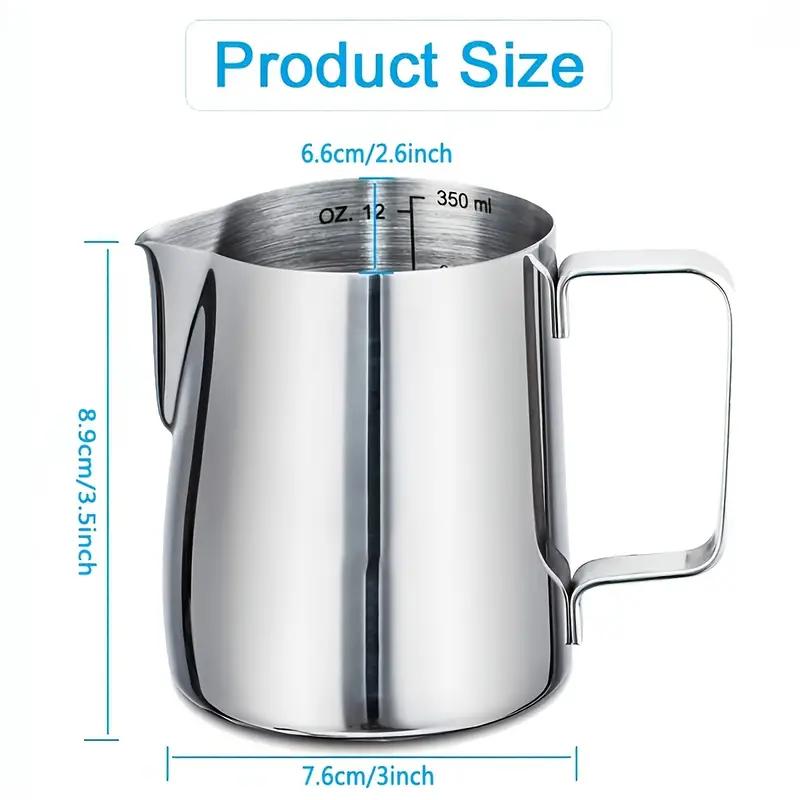 350/600/900ml Milk Creamer Frothing Pitcher With Scale Stainless Steel Coffee Cup Jug Latte Espresso Steaming Cappuccino Cup