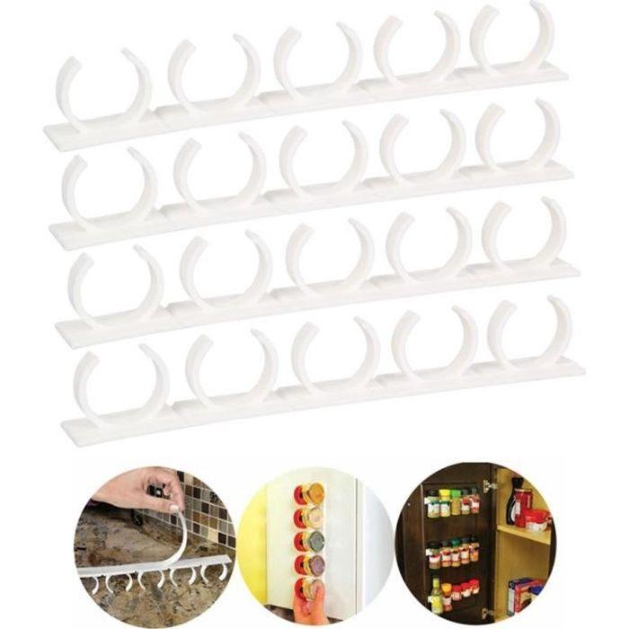 20 Portes Bouteilles Des Epices Support Mural Placard Cuisine,4 Pcs Cuisine Organisateur étagère à épices Mural Stockage