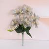 Cross-border Christmas 5-Fork Velvet Artificial Flower Bouquet - Green Plant Bonsai Christmas Decoration