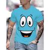 Men's Summer Plus Size Comfortable Casual 3D Unique Expression Printed T-shirt- Soft Medium Stretch Polyester Fabric Summer Mens Relaxed Fit Clothing