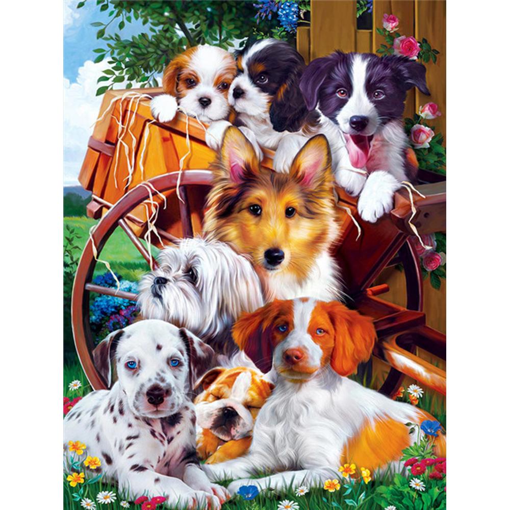 3D Diamond Embroidery Painting Animal Dog Art Rhinestone Full Square Diamond Mosaic Garden Handicraft Handmade Gift