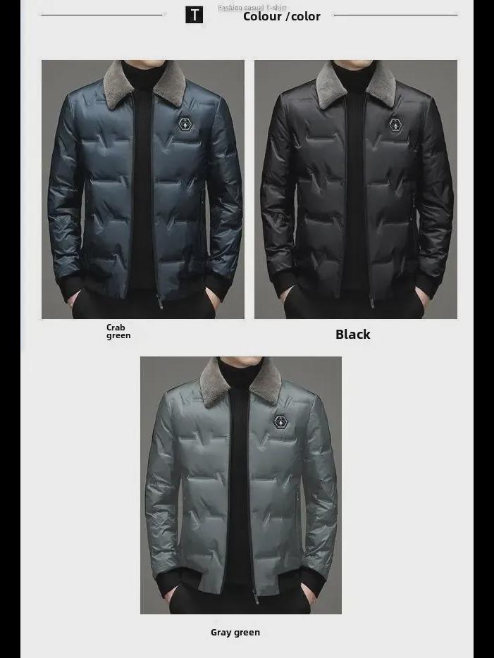 Herren Winter Samt Revers Baumwollmantel - Warm, Dick, Jacke für Mittelalte und Ältere Väter