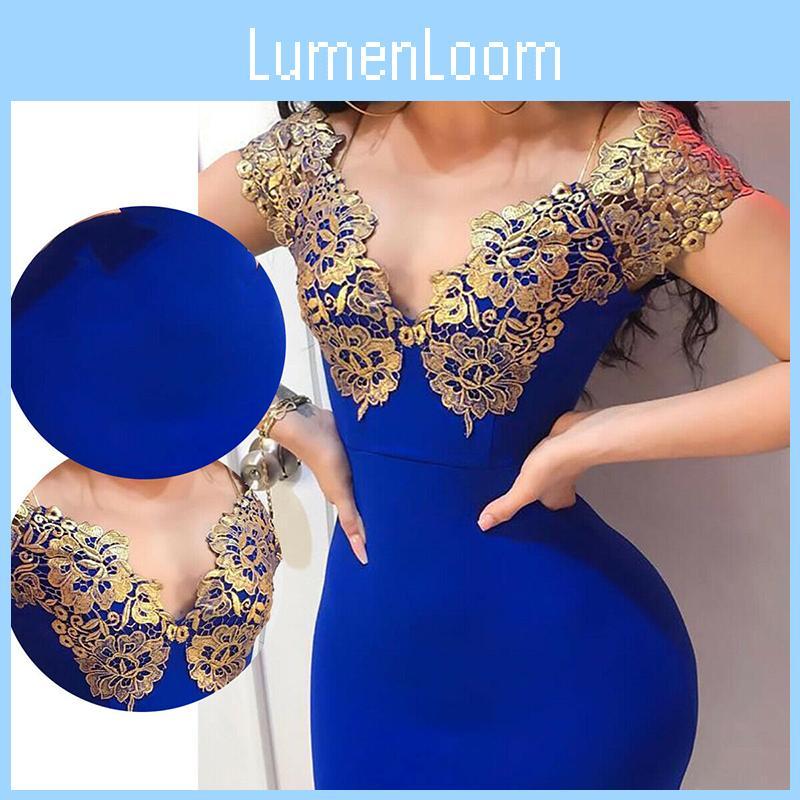 Elegant Women Off Shoulder Deep V-neck Bodycon Cocktail Mini Dress For Parties