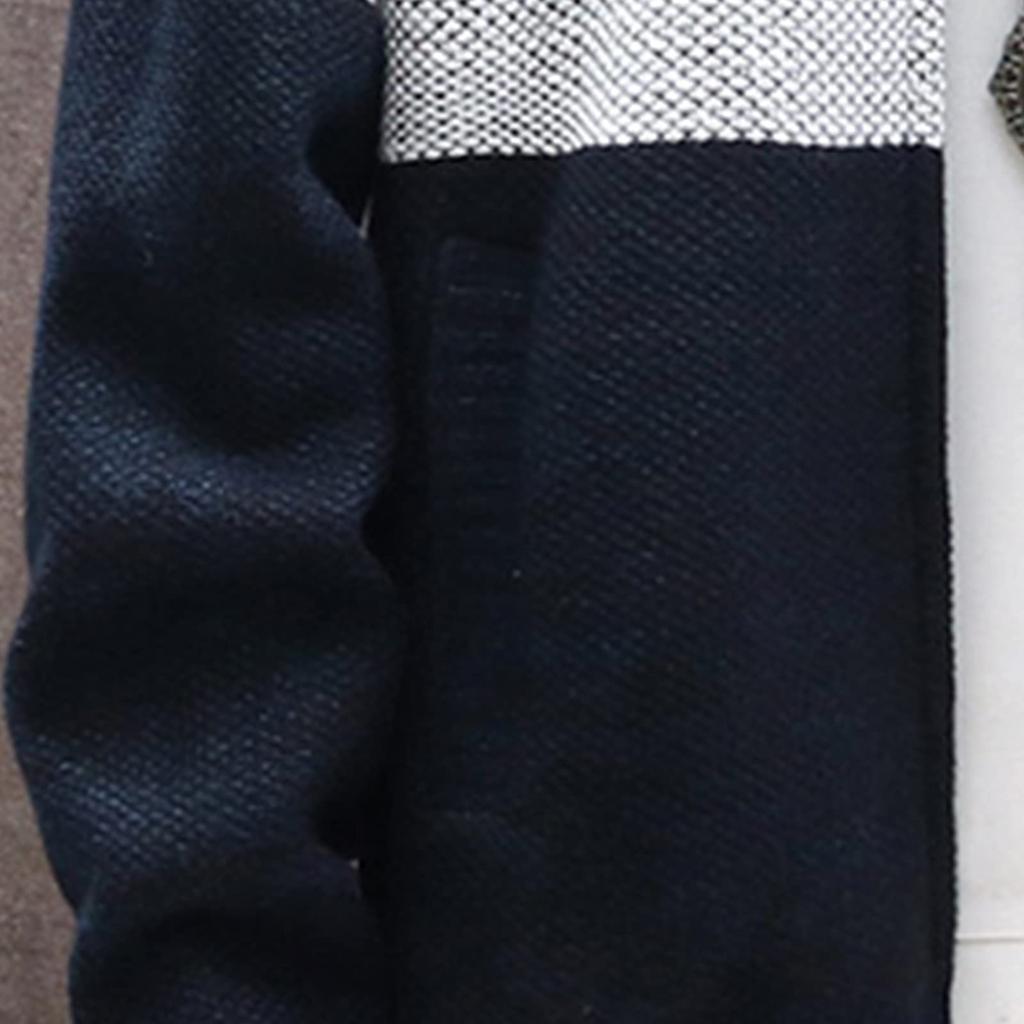 Men's Cardigan Sweaters Knitted Full Zip Collared Regular Fit Jacket Casual Color Block Baggy Winter Warm Coat