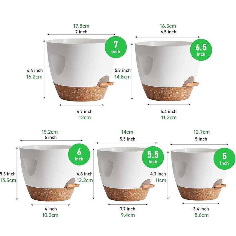 5PCS new flower pot chassis\ tray integrated creative flower pot advanced sense self-watering high value