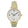 Fieldwork Women's Analog Watch, Simple, Easy To Read, Faux Leather Band, Wave Second Hand, 12mm Band Width, GoldGreen, Vague JN056-4