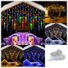 Led Christmas Icicle Lights Window Falling Rain Outdoor Garden Party Home Decor