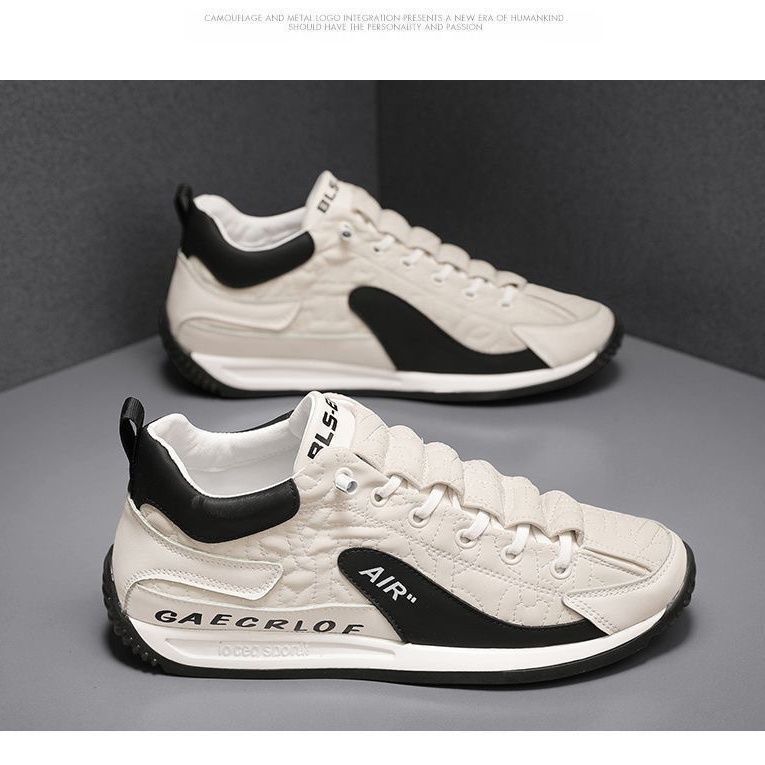 Breathable Forrest Gump Shoes Men's 2025 New Low-top One-pedal Men's Korean Version of Board Shoes with Soft Soles and Leather Surface Men's Shoes