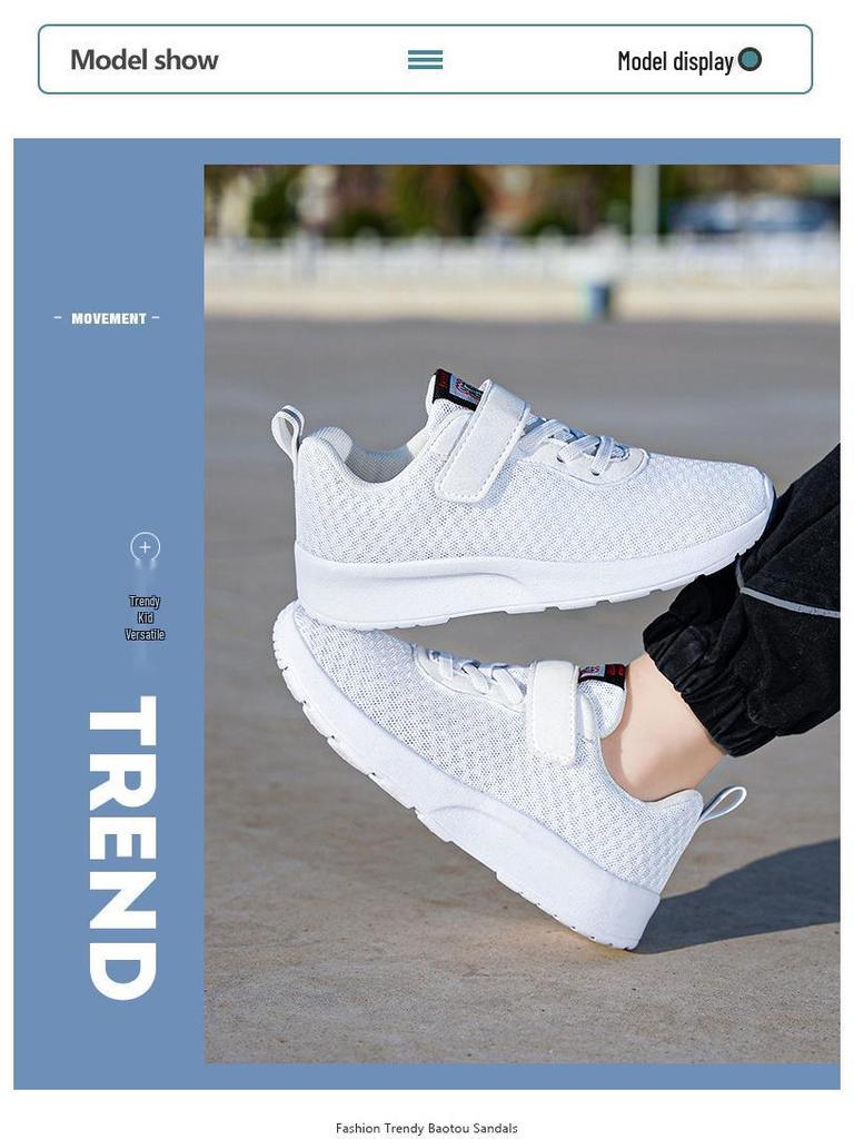 Spring & Autumn Breathable Children's Sports Shoes - Lightweight Mesh, Soft Sole Running Sneakers for Boys