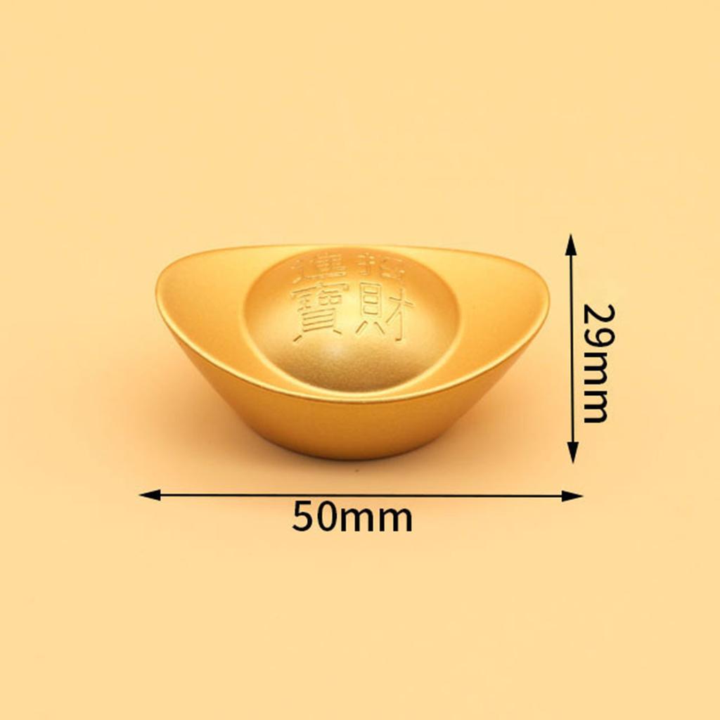 Desktop Ornament Auspicious Lucky Money Prosperity Statue Wealth Mascot Scene Chinese Gold Ingot Decoration for Home Office