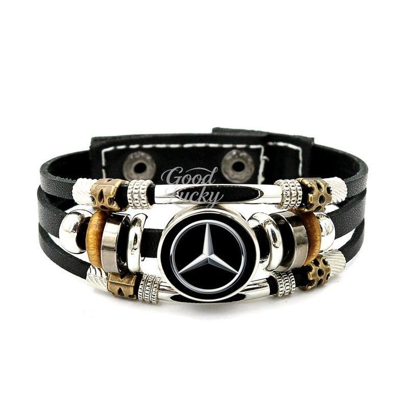 Luminous Leather Bracelet Double Side Hand Made Gifts Adjustable For Mercedes Benz 2023/24 C/SClass W223 W206 S350L S400L S450L OR8