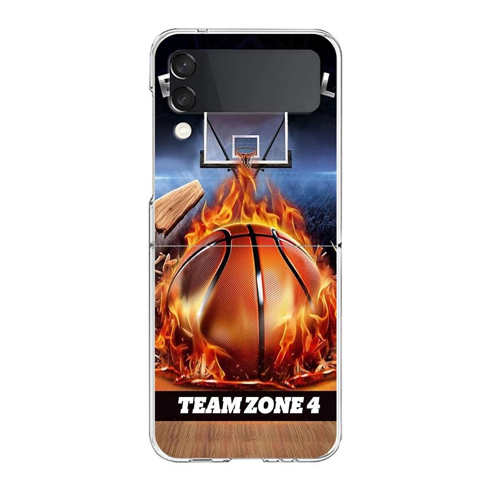 Football Sport Hard PC Phone Case For Samsung Galaxy Z Flip 6 5 4 Transparent Cover For Galaxy Z Flip 3 Shockproof Fundas Capas