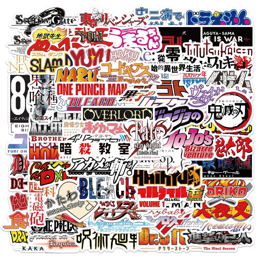 65 Anime Gemischtes Logo Graffiti Aufkleber Können mit Personalisiertem Koffer Notizbuch Wasserdicht und Nicht Wiederholte Aufkleber Dekoriert Werden