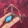 Labradorite Necklace Copper Wire Wrapped Necklace Adjustable Chain Necklace Copper Wire Jewelry Handmade Gemstone Necklace Anniversary Gifts