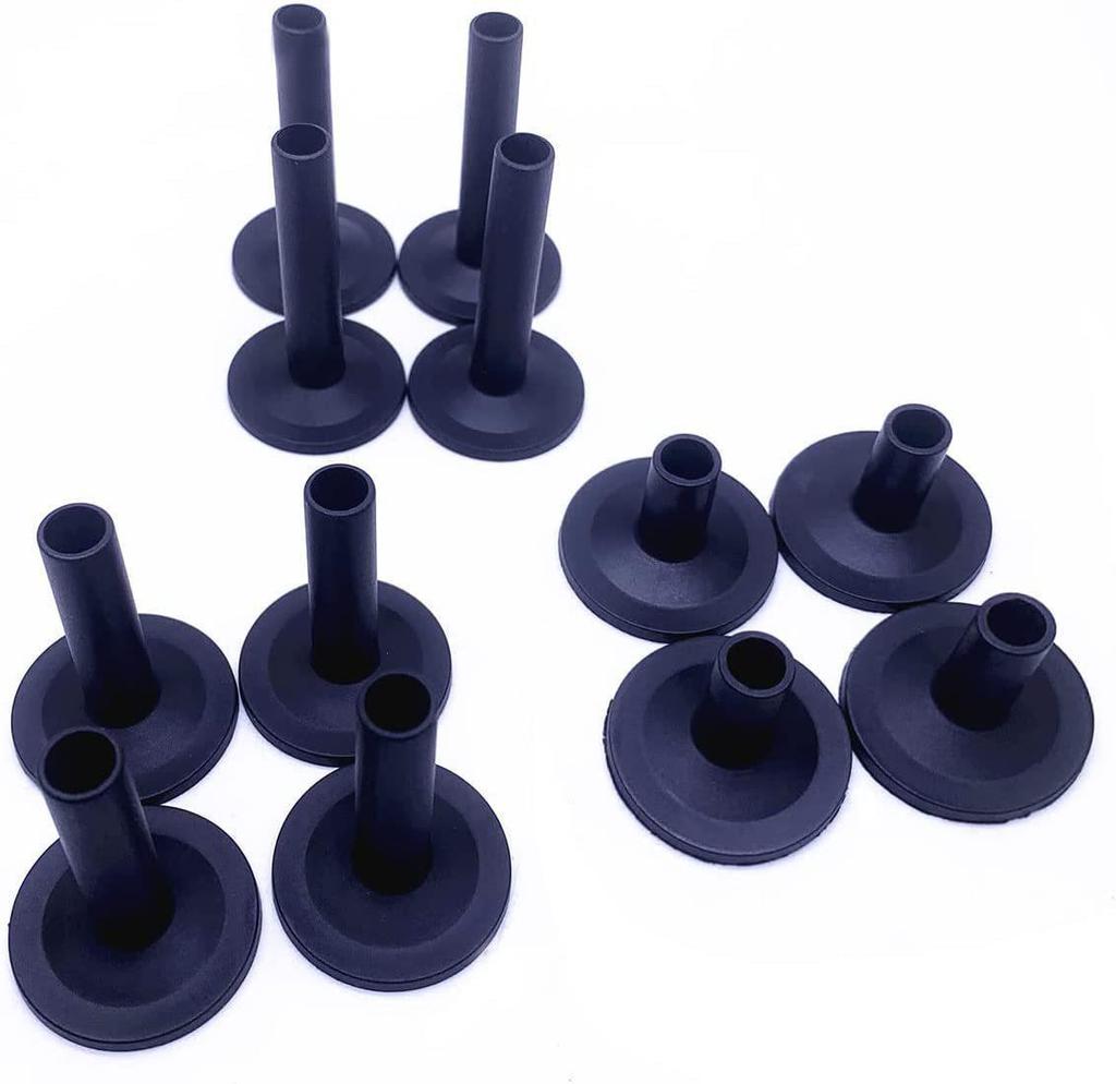 Drum Kit Cymbal Holder Sleeves, 12-Piece Plastic Set, Black/Red