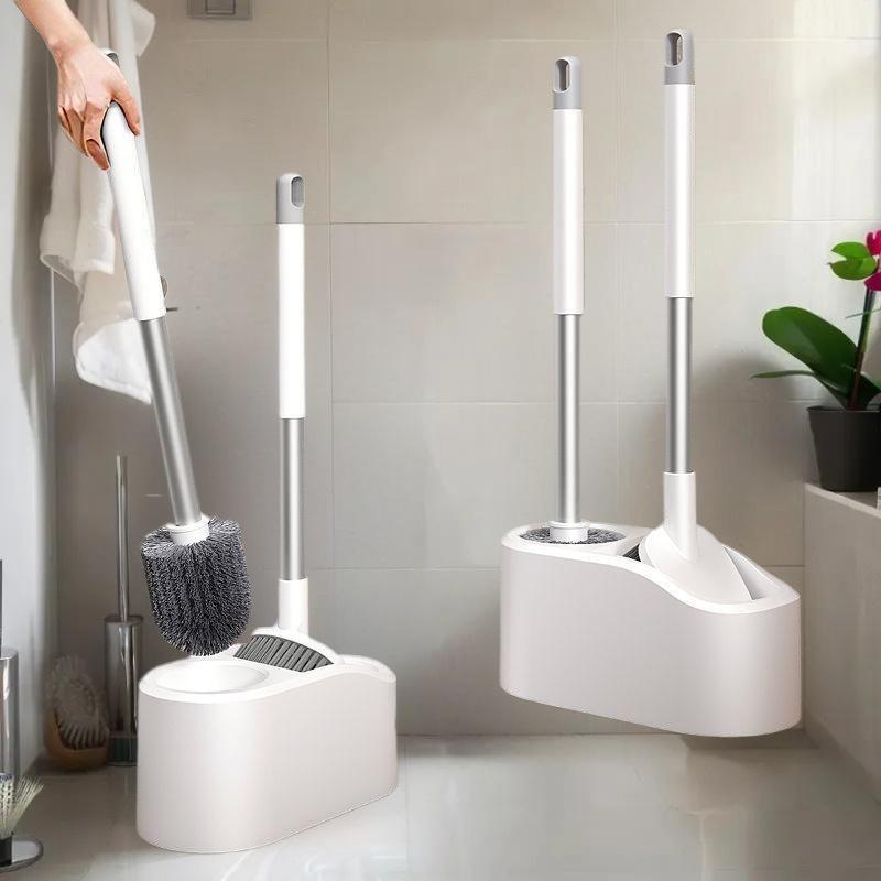 Bathroom Cleaning Made Easy with 4-In-1 Multifunctional Toilet Brush, Full 360° No Dead Corner Cleaning Set.