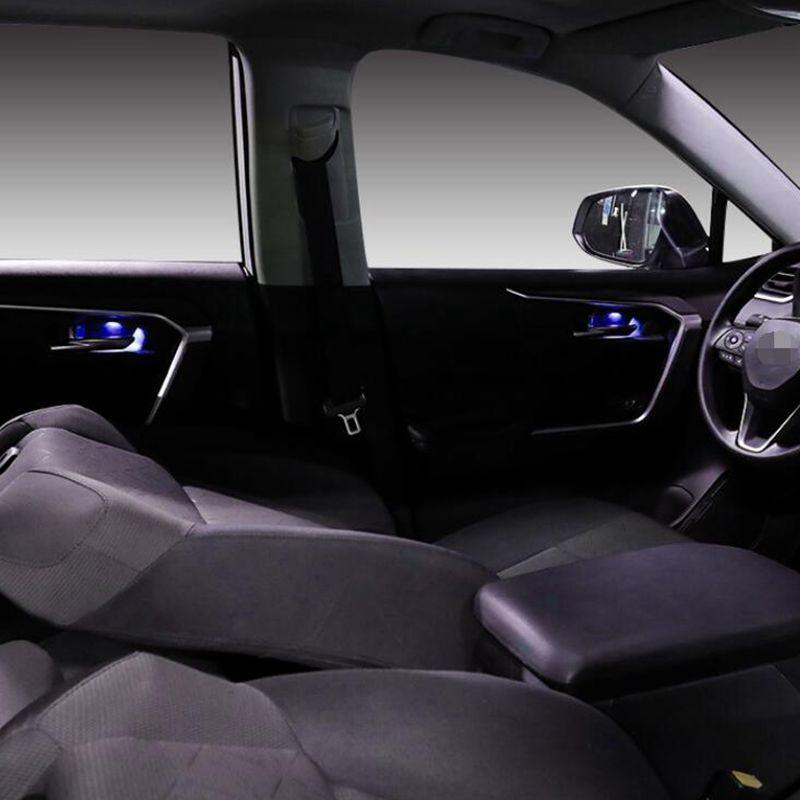 Car LED Door Bowl Armrest Atmosphere Light Interior Lights Decoration Handle Frame Light for Toyota RAV4