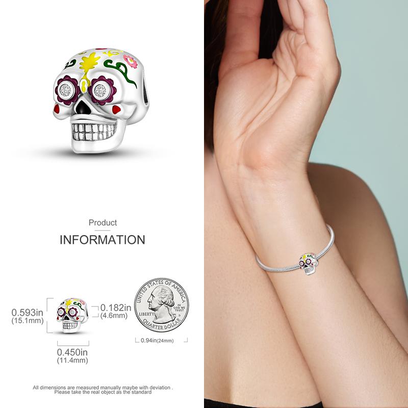 copper Charm Bead Charms Bead Charms Halloween Pumpkin Skull Collection Dangle Compatible With Authentic Bracelets Necklaces Women Do It Yourself Jewe