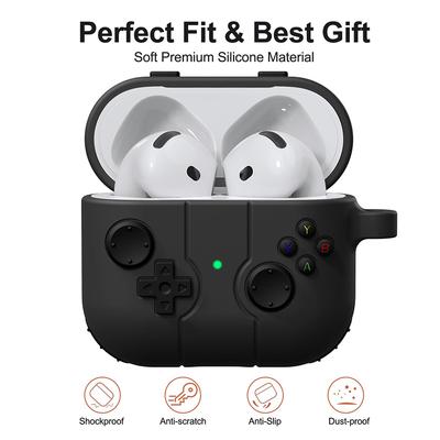 Capa de Silicone para Fone de Ouvido Para Airpods 4 3 com Chaveiro Capa de Console de Jogos À Prova de Poeira Estojo Gamepad para AirPods Pro 2 1 Acessórios
