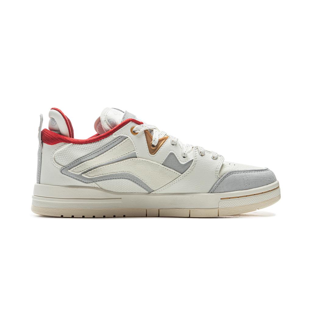 New LiNing Slip-Resistant Cushioning Abrasion-Resistant Low-Top Skateboard Shoes Men's White Gray Red AEPV019-3