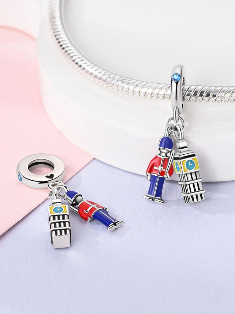 Charm Plata Travel Luggage Pyramid Bead Charms Copper Plated Fits Charm Genuine Bracelets For Jewellery Crafting DoItYourself Charms