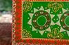 Indian Folk Art Mirror Work Wood Wall Panel