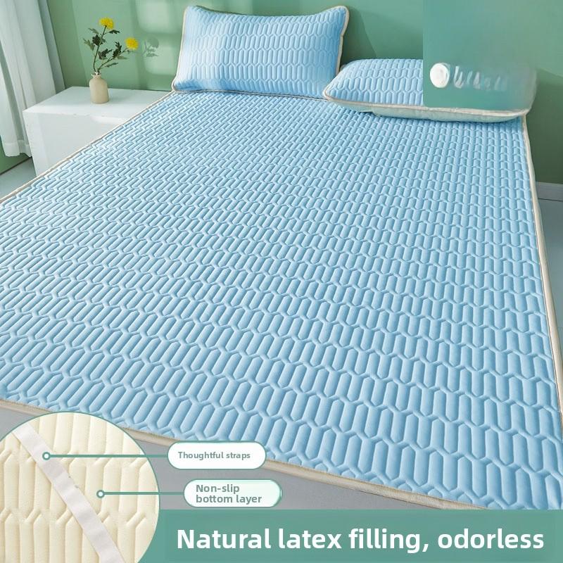 Summer Latex Cool Mat Ice Silk Bedding Single Student Dormitory Bed Sheet Cooling Sensation Mattress Cover Folding Style