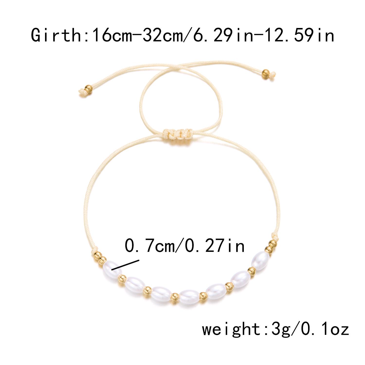 

Модный набор браслетов ручной работы из рисовых бусин и жемчуга для женщин