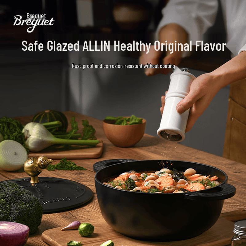 Breguet Enamel Cast Iron Stew Pot