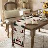 Christmas Elk Deer Holly Tree Linen Table Runner Dresser Scarves Reindeer Xmas Kitchen Dining Table Runner Navidad Decorations