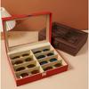 Fashion Leather Sunglasses Storage Box-Multi Grid Large Capacity Case Jewelry Display Collection Box for Sunglasses Organization
